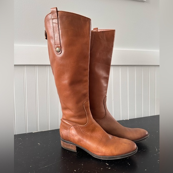 Sam Edelman Penny Leather Riding Boots - Wide Calf - 8 - Picture 1 of 14